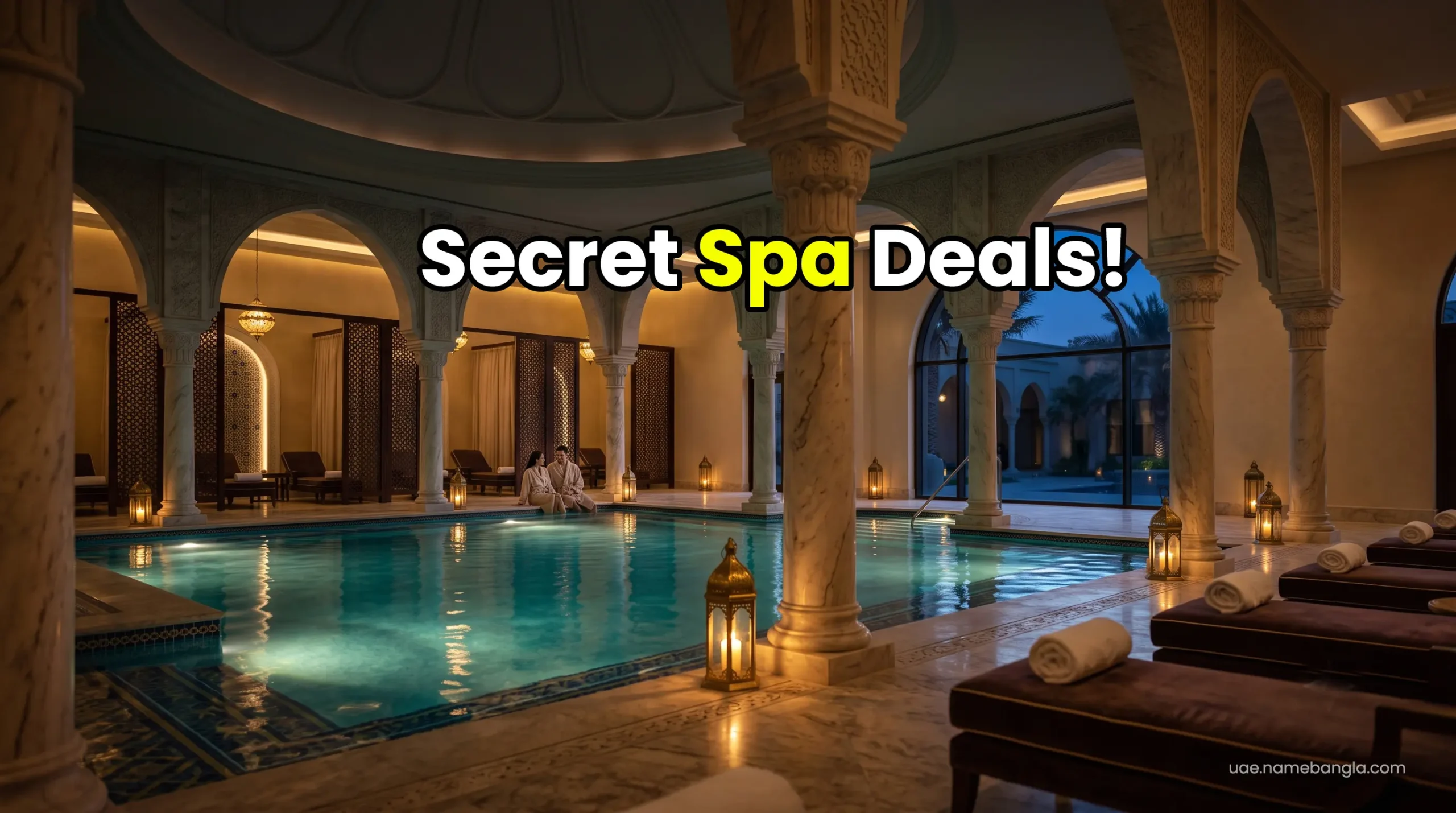 Serene indoor infinity pool at a top luxury spa resort in the UAE booked via GoZayaan Premium and Agoda.