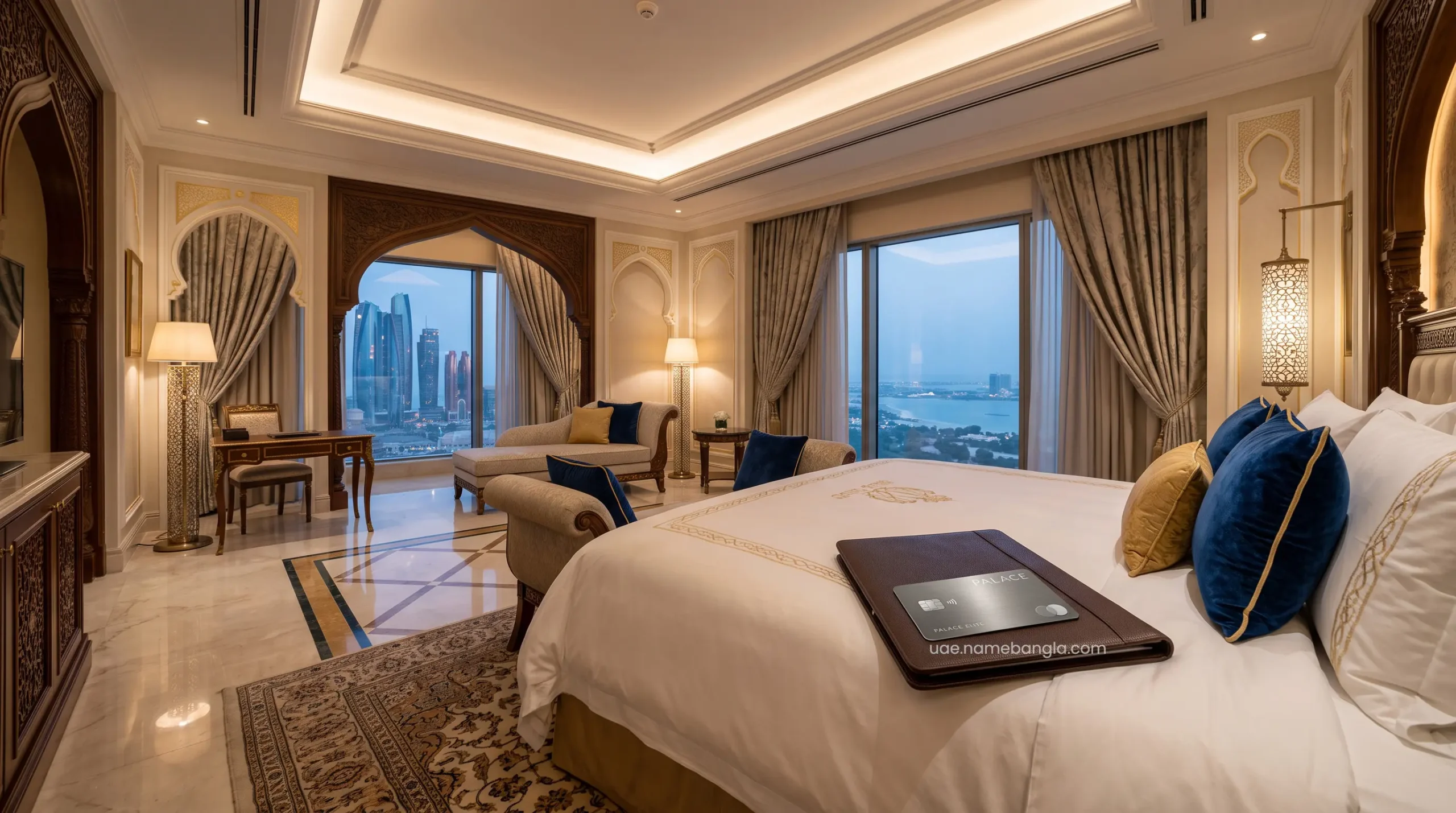 Seamless financial point redemption for an Abu Dhabi luxury suite via Expedia VIP Access.