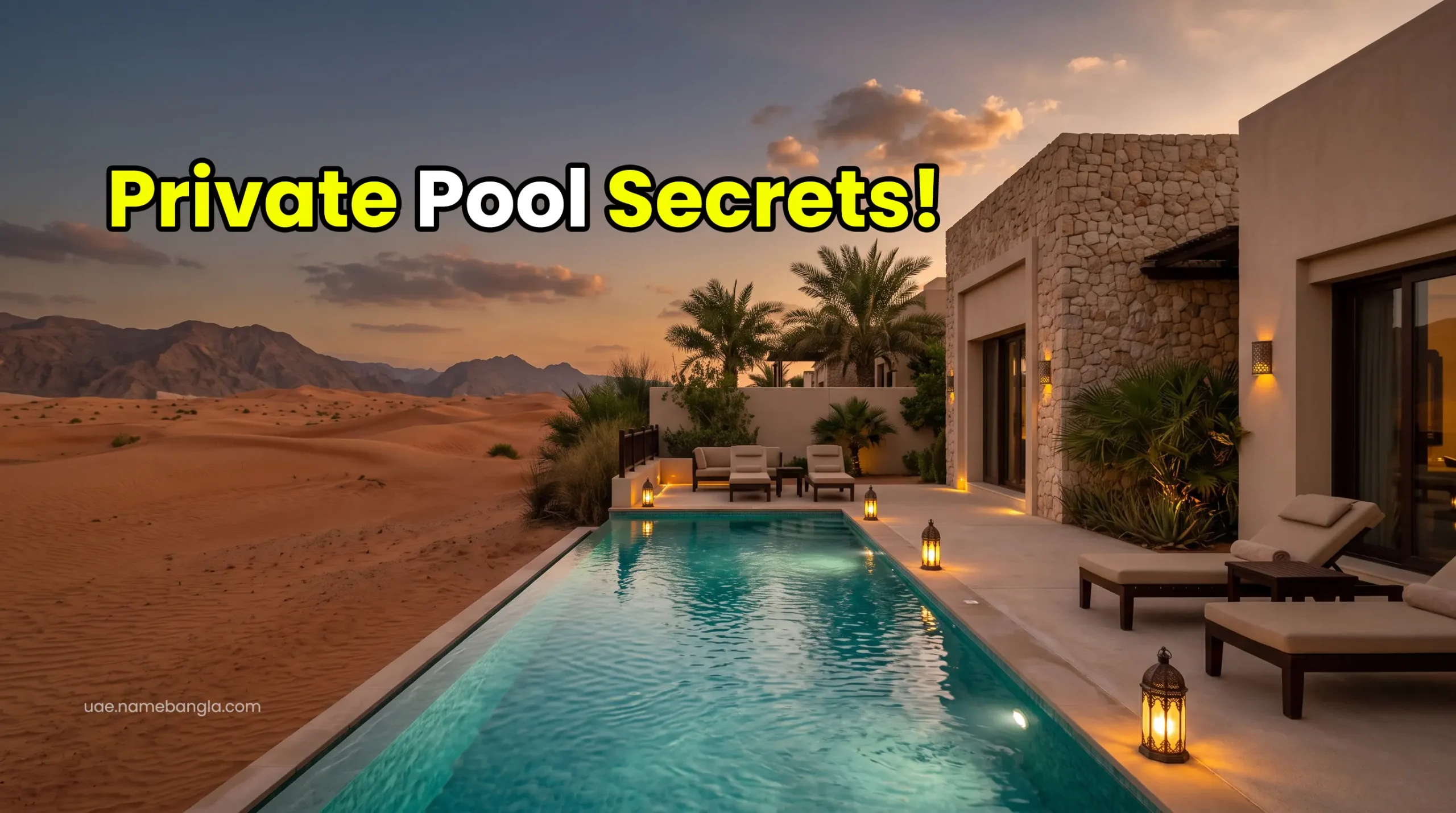 Luxurious private pool villa in the UAE desert with an infinity plunge pool booked via Agoda VIP for September 2026.