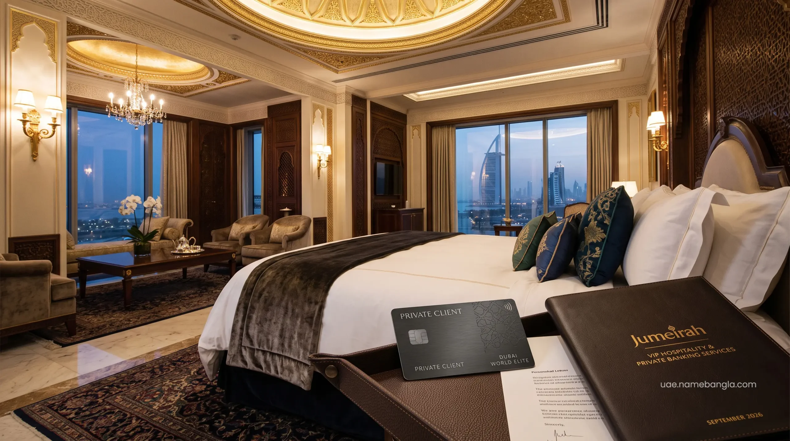 Seamless financial transaction utilizing Visa Infinite for a Jumeirah luxury suite upgrade and points redemption.
